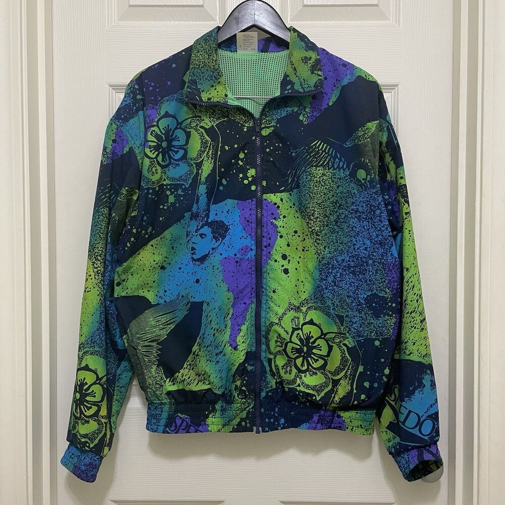 Vintage Speedo Windbreaker Warmup Jacket Swim Team Graffiti  90s‎ Small Unisex